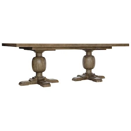 Rustic Rectangular Dining Table with 2 20" Leaves